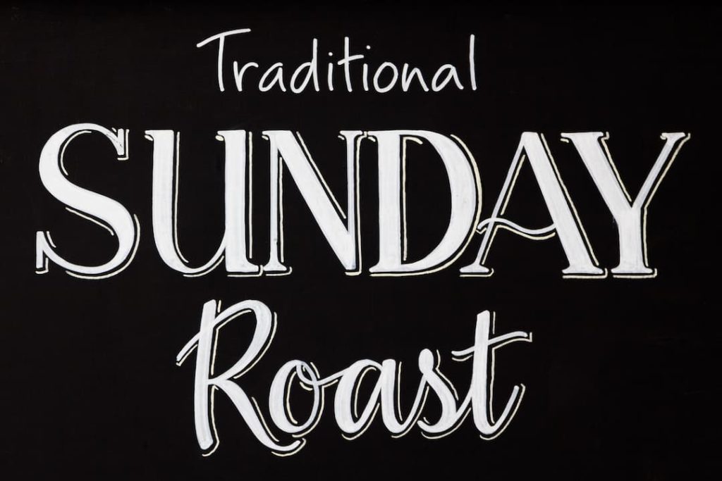 Chalk board with Sunday Roast